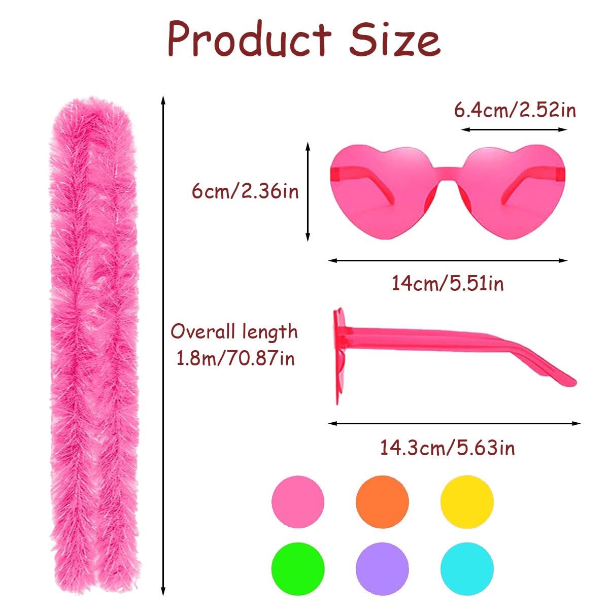 12 PCS Feather Boa Set, Feather Boas Multipack, Colorful Feather Boas for Prom Wedding Party, Role Play, Carnival - Image 2