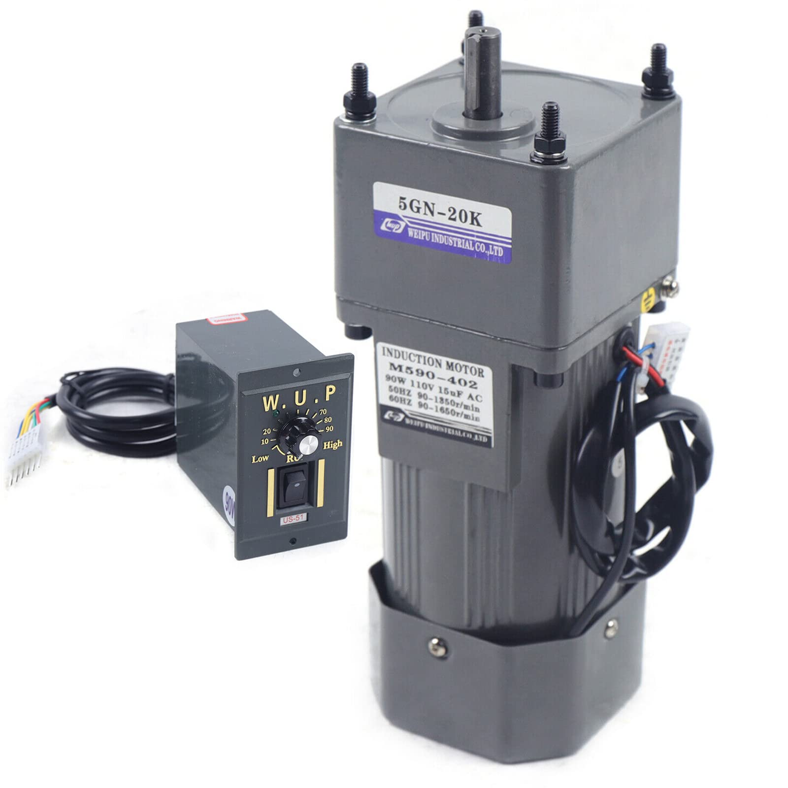 Buy Electric Gear Motor, 90W 110V Reversible AC Gear Electric Motor