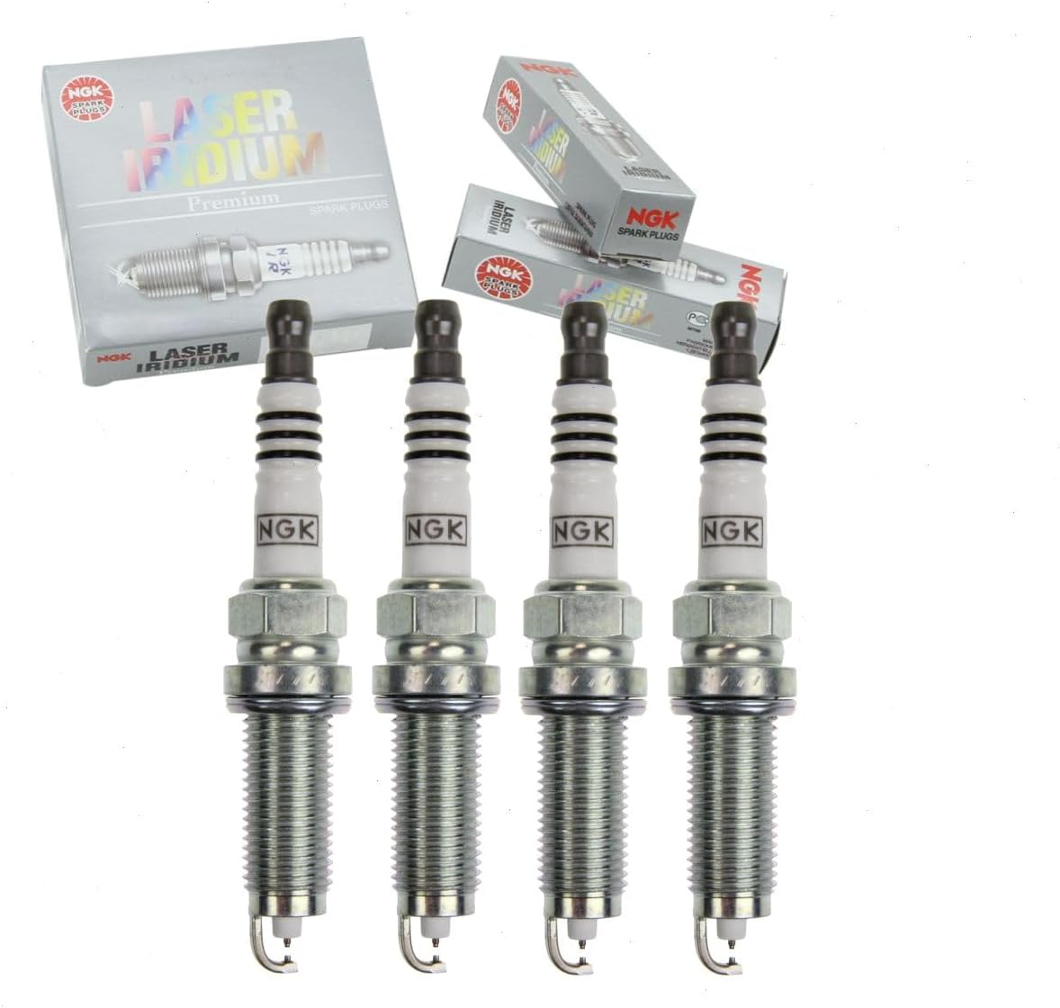 4 pc NGK Laser Iridium Spark Plugs compatible with Nissan Rogue 2.5L L4 2014-2020