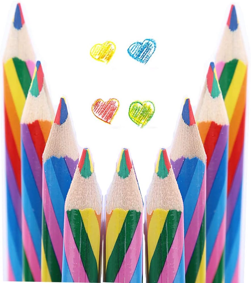 9 Pieces 4in1 Rainbow Colouring Pencil Set, Fun Pencils, Drawing