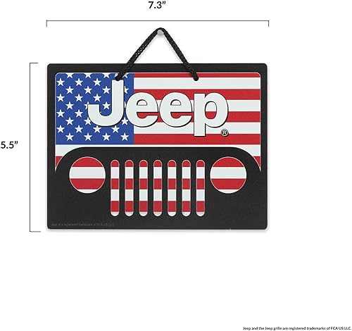 Miniatura 6 de Letrero de metal para colgar con rejilla y bandera estadounidense, clásico y patriótico para garaje, tienda o cueva de hombre