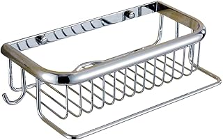 Bathroom Hardware Floating Shelves Storage Shelf Bathroom Strong Square Basket, Pendant, Square Basket Corner Frame, Silver Rectangular Shower Organiser Accesories,30Cm