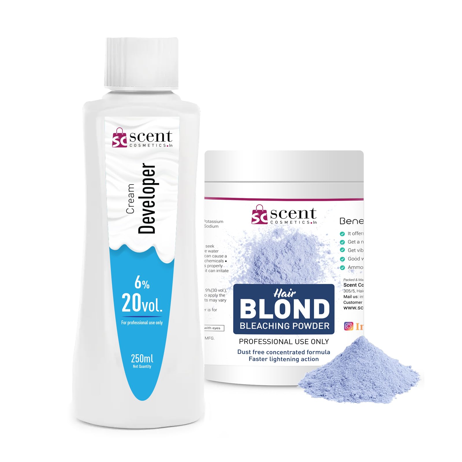 Hair Blonder Bleaching Powder (90G) with Cream Developer (250Ml) (6%, 20 Vol), Instant Blonder Golden Hair Kit, 4 Stage Blonder Hair for Desired Shade, Up To 9 Level Lifts-image-40