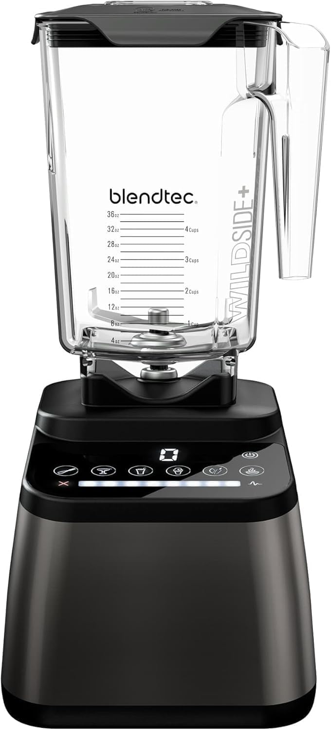 Blendtec Original Designer Series Blender and 90 Oz WildSide+ Jar - Kitchen Blender Bundle - Gunmetal Countertop Blenders Gunmetal