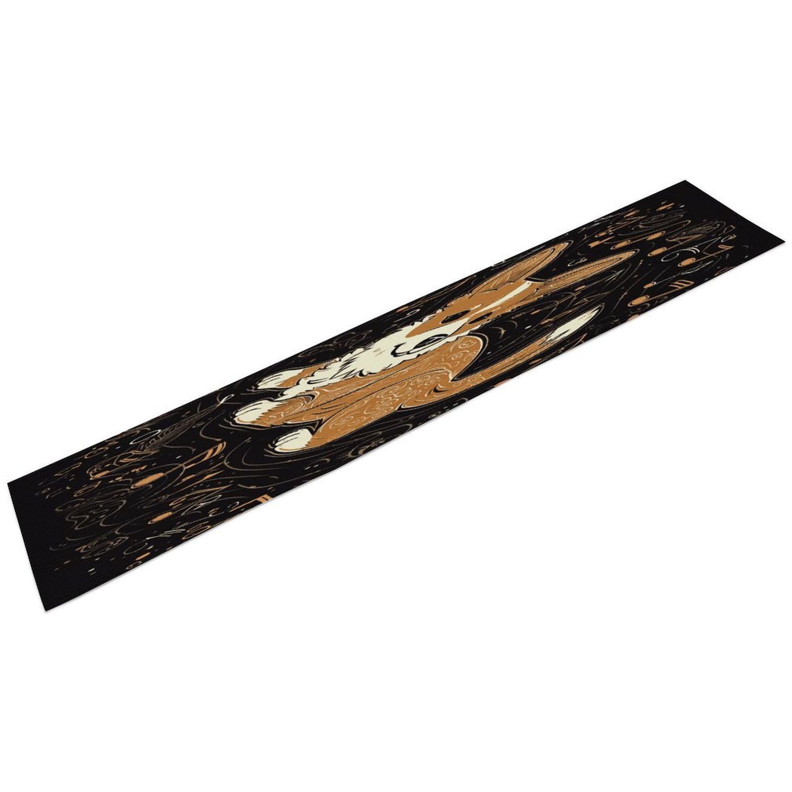 Corgi Who Loves Music Table Runner Personality Patterned Linen Table Runner Wrinkle Resistant Tablemat Country Rustic Farmhouse Tables Runners Kitchen Dining Table Decoration