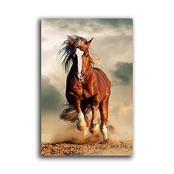 Amazon.co.jp: Jecukn 走る野生の馬 ギャロップする馬 ポスター