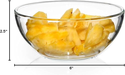 Miniatura 7 de Red Pomegranate Element - Juego de 2 cuencos de vidrio para sopa/ensalada/postre/aperitivos, 6 pulgadas