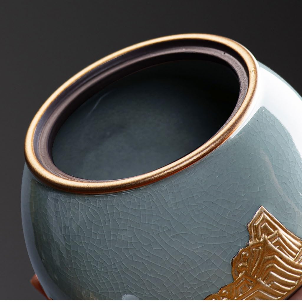Lata de té Latas de té cerámica, latas Selladas, vacías, Cajas for el hogar, Almacenamiento Chino Carrito de té(B)