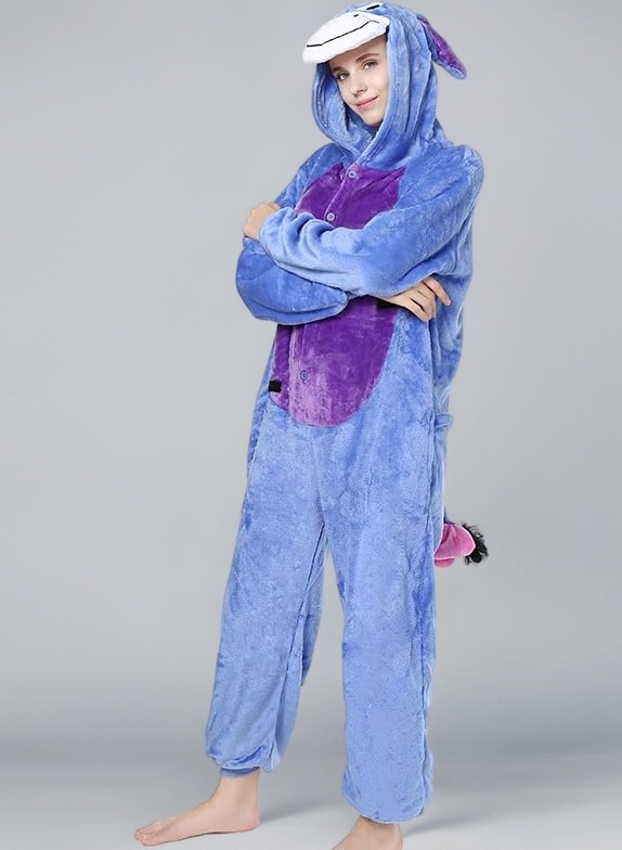Unisex Adult Onesie Pajamas, Plush Cosplay Animal One Piece Halloween Carnival Costume Sleepwear Homewear