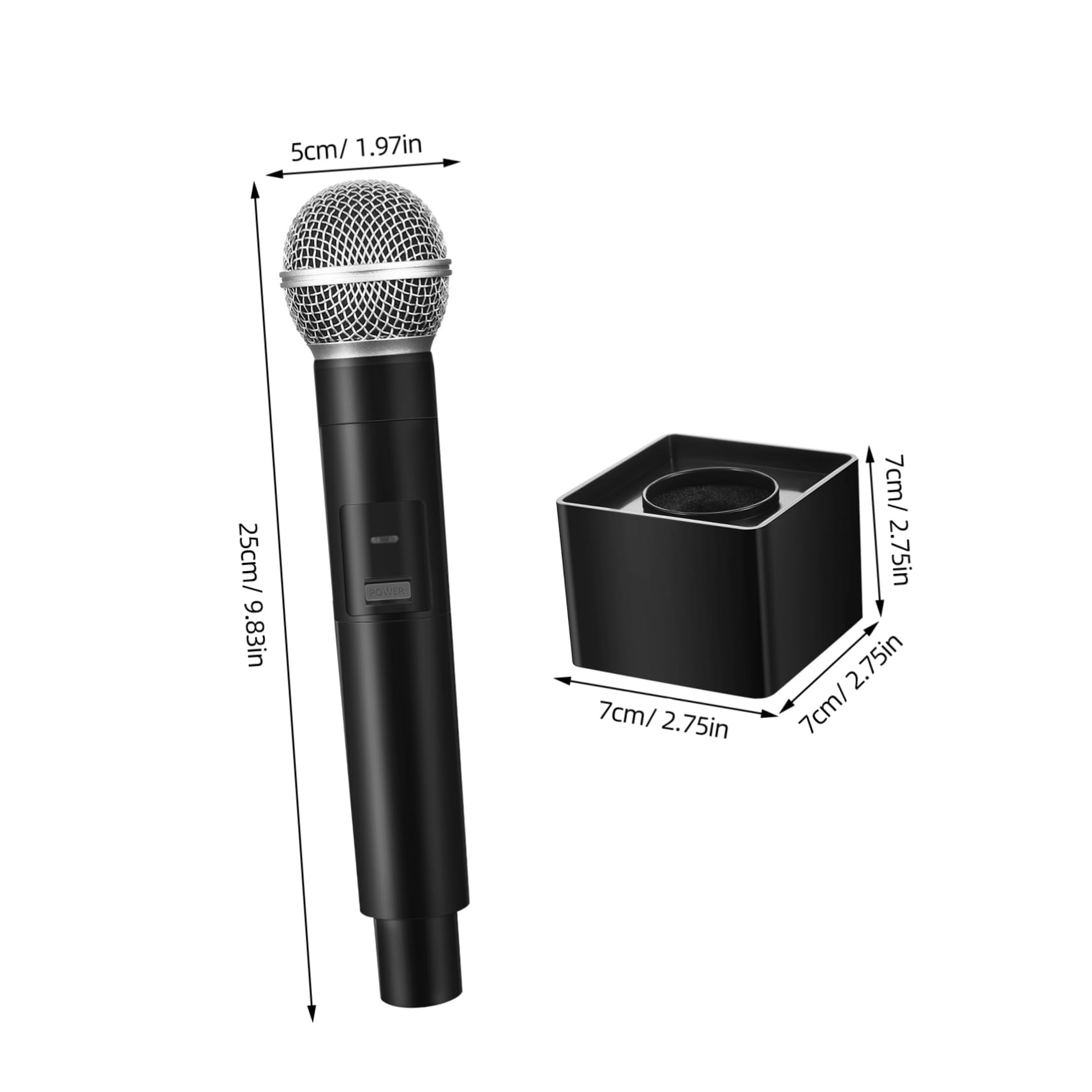 BESPORTBLE 4 Microfono Simulazione Leggero con Base Quadrata Microfono per Feste Spettacoli e Karaoke Palco