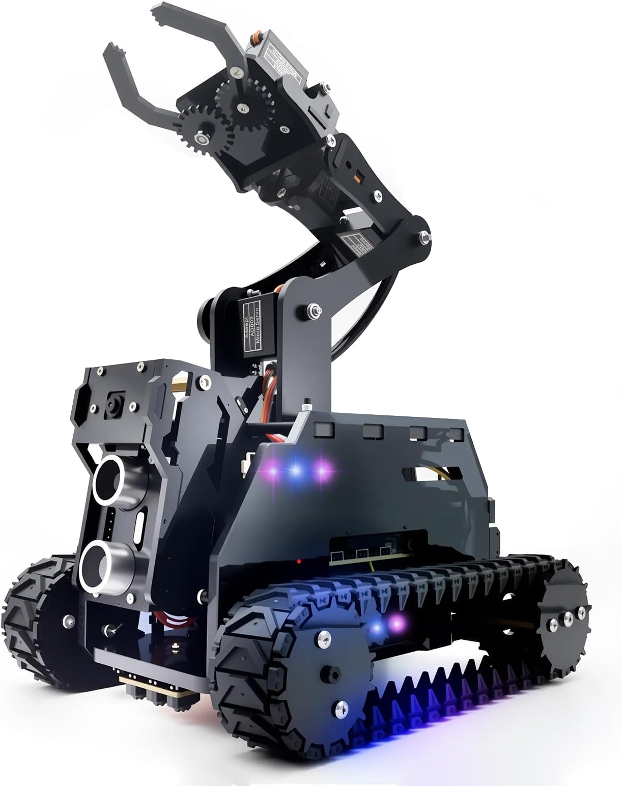 Adeept RaspTank WiFi Wireless Smart Robot Car Kit for Raspberry Pi 4 3 Model B+/B, Tank Tracked Robotics with 4-DOF Robotic Arm, OpenCV Target Tracking, Video Transmission with PDF