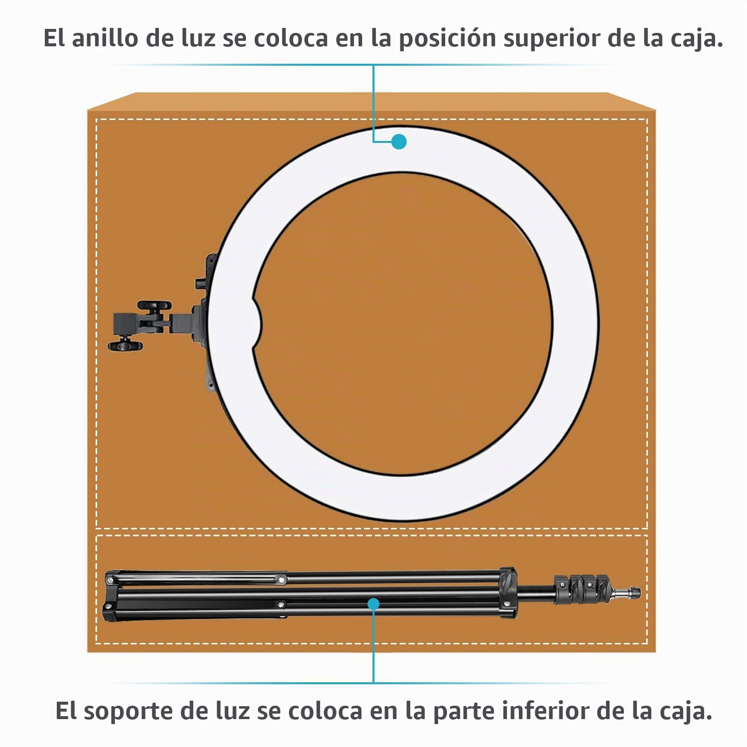 NEEWER 18"/45cm Aro de Luz LED W/Soporte, Soporte Teléfono, Zapata Fría, Filtros, 58W 5600K 0-100% Regulable Gran Anillo Luz Selfie para Cámara Live Stream Maquillaje Estudio Foto Video, RL-18