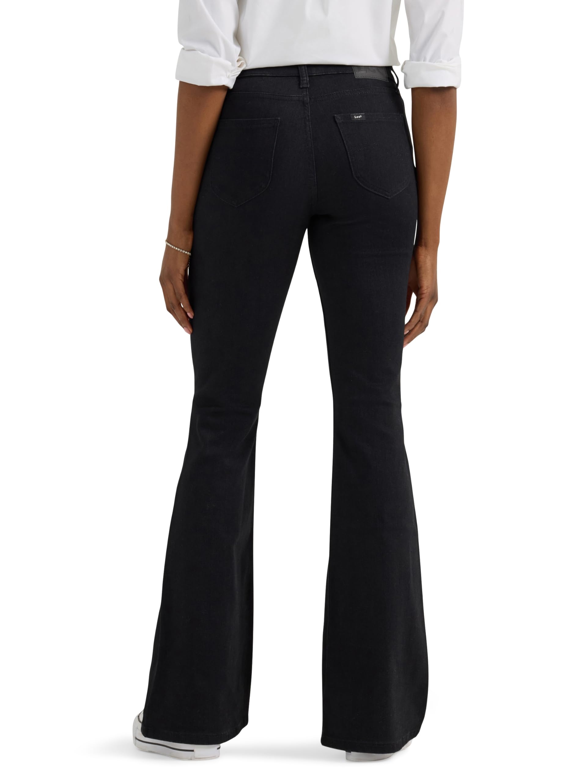 Lee Legendary Jean évasé taille mi-haute pour femme, noir, 46