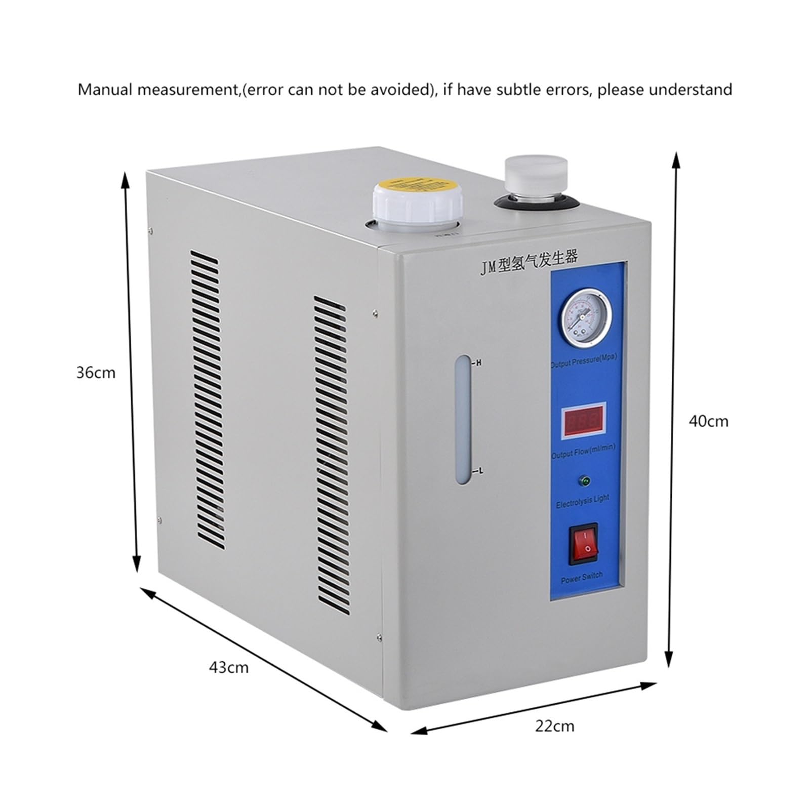 JM500 Generator wodoru przenośny sprzęt do wytwarzania 99,999% czysty generator 260 W 0,4 MPa 0-500 ml/min dla początkujących majsterkowiczów