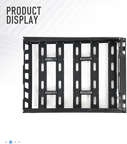 Miniatura 9 de SUORTO - Cesta de carga para techo de 55 x 41 pulgadas con red de carga y 2 barras de luz LED, portaequipajes para la parte superior del automóvil,