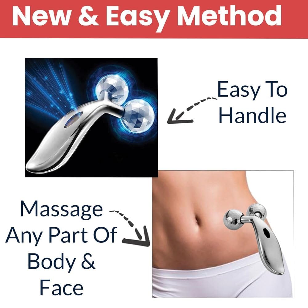 Krupanidhi 3D Body Massager Machine for Pain Relief, Skin Tightening, Relaxation Unisex, 360° Rotate Face & Body Massage Roller, Beauty Skin Care, Wrinkle Removal. 3