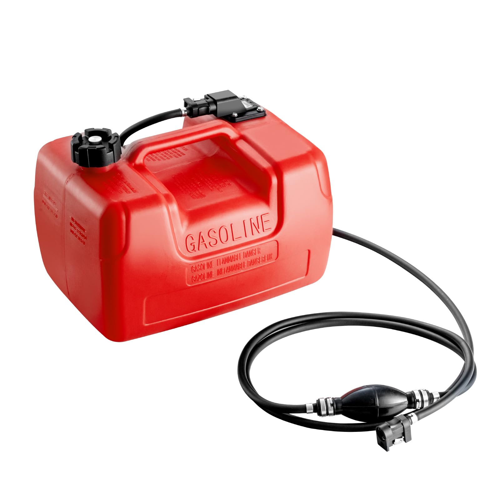 VEVOR Tanque de Combustible Marino, 12 L Tanque de Combustible Portátil para Barcos con Motor Fueraborda Tanque de Combustible de Plástico para Barcos Marinos con Manguera, Fácil de Traer