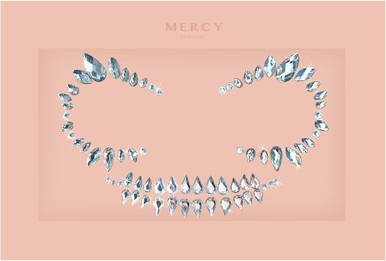 Skull Face Jewel by Mercy London. All in One Face Jewels Costume Accessories Crystal Stickers