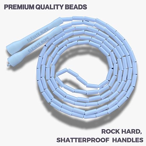 Miniatura 3 de Elevate Rope Cuerda de saltar profesional con cuentas  9.8 ft ajustable, cuentas de calidad y cable de poliéster  para estilo libre, cardio y trucos
