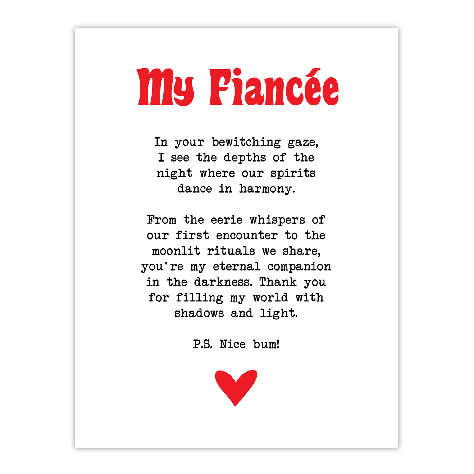 Artery8 Love Poem Goth Fiancée Romantic Poetry Fun Bedroom Large Wall Art Poster Print Thick Paper 18X24 Inch
