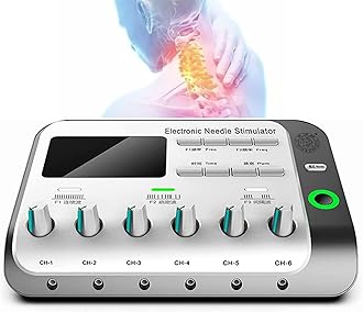 REUOO Electric Acupuncture ​Stimulator Machine, Multi-Functional Electronic Acupuncture Treatment Device 6 Output Channel, Electric Muscle Stimulator Relax Electroacupuncture Patch