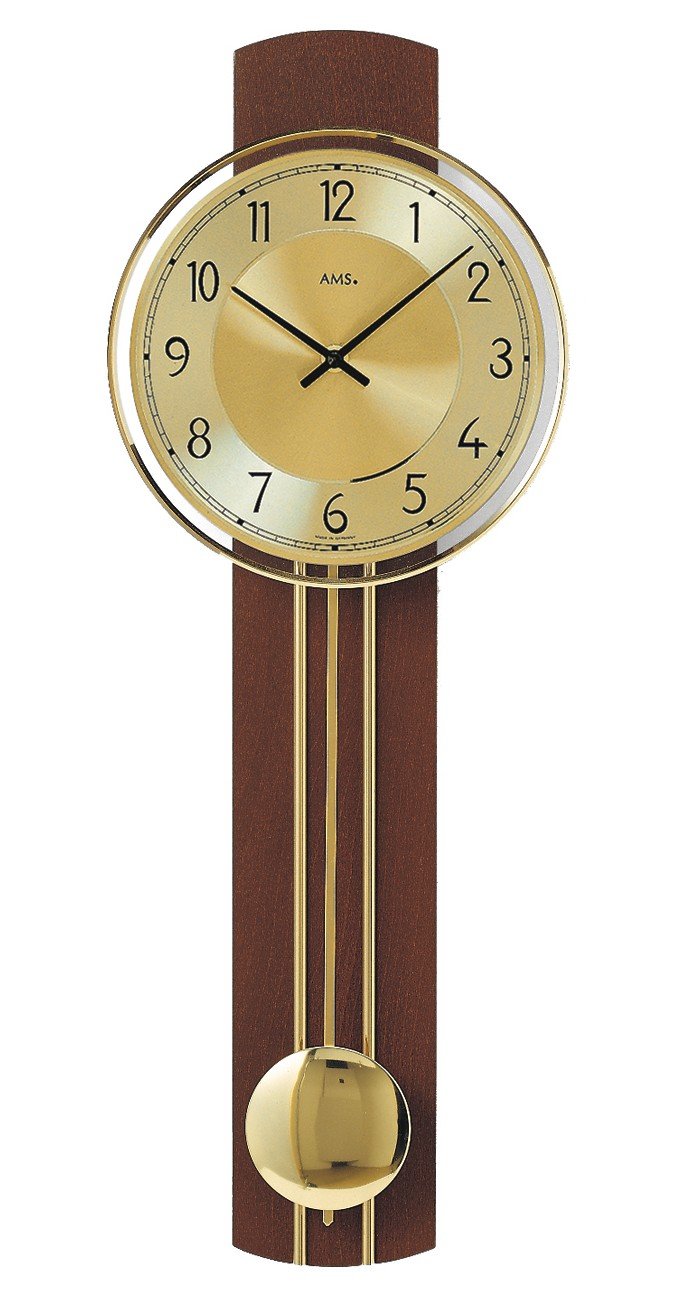 AMS w7115/1 de Cuarzo Reloj de péndulo, Madera, Multicolor, 73 x 31 x 18 cm