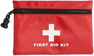 Red First Aid Bag Empty First Aid Kit Empty Waterproof First Aid Pouch Small Mini for First Aid Kits Pack Emergency Hiking Backpacking Camping Travel Car Cycling (Red, 6x4.3Inch)
