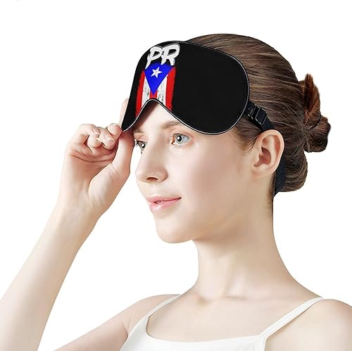 Miniatura 7 de Máscara para dormir con bandera de Puerto Rico PR para dormir, linda máscara de ojos para viajar con correa ajustable para dormir