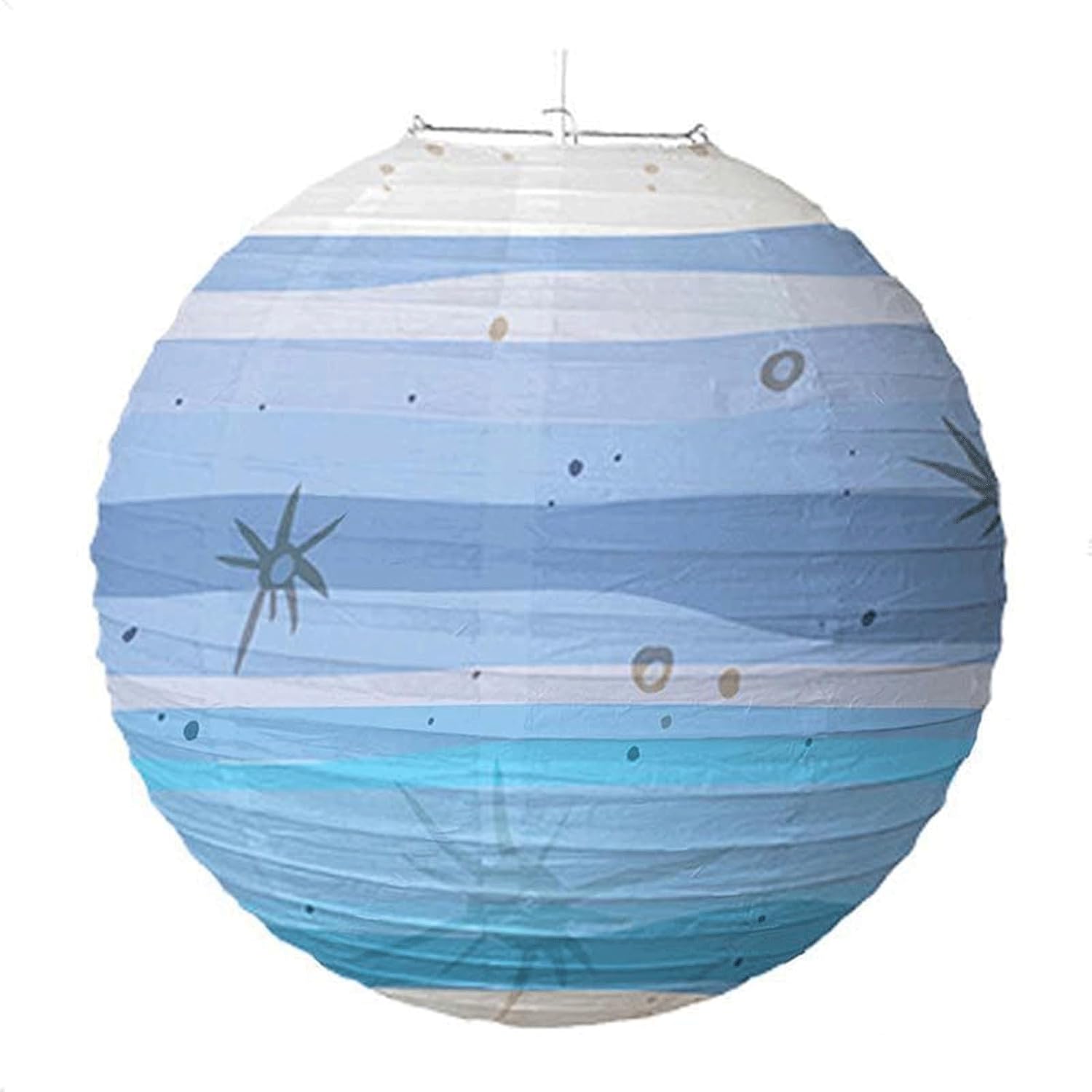2Pcs Earth Paper Lanterns Decorative Hanging Round Ball Chinese Classroom World Blue Map Geographical Lamp Ornaments(Rojo)