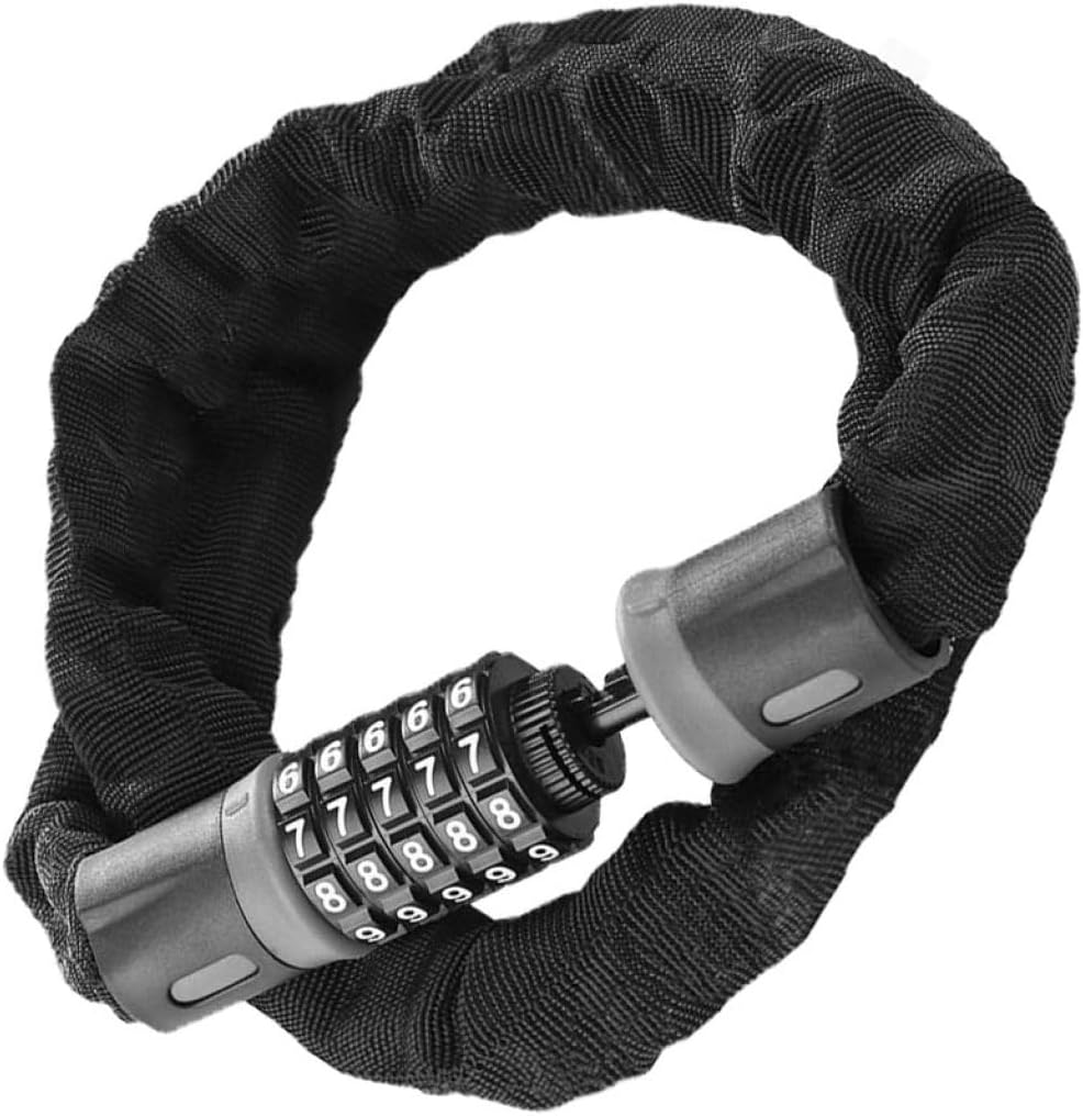 Bike Code Lock Chain Lock 1.5m Black Anti-Theft for Bicycle and Motorbike Outdoor Use Random Color
