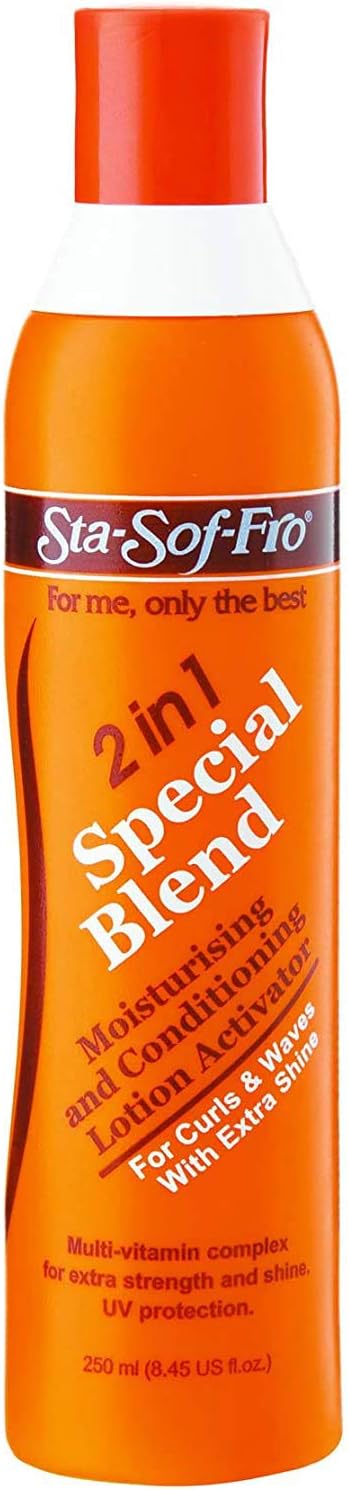 Sta Sof Fro 2 in 1 Special Blend Moisturising and Conditioning Lotion Activator, Curl activator for curly hair, Curl defining cream 250 ml