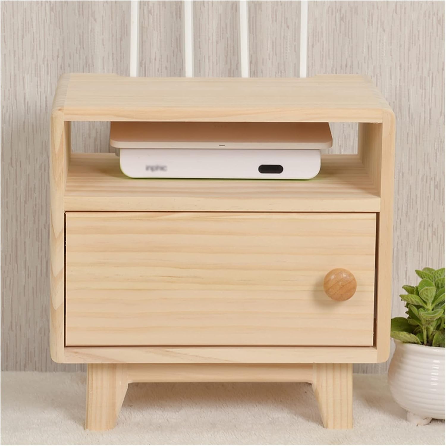 Cable Organizer Box Wooden Router Storage Box Cable Management Boxes Organizer with High Feet Cable Power Plug Storage Box, Magnetic Door Stop and Stainless Steel Hinge Cable Management Box (Color :