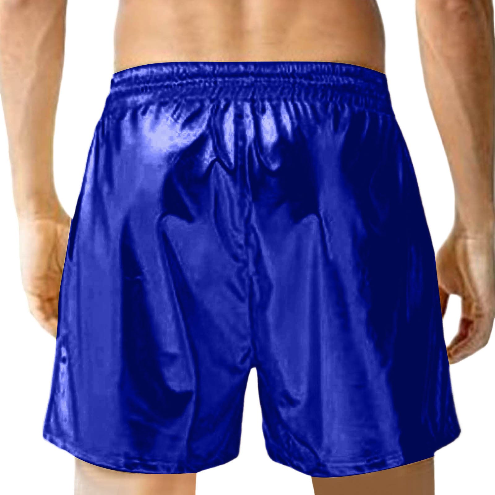 Metall Shorts Herren Glänzende Rave Outfit Party Kurze Hose Sexy Boxershorts Sportshorts Disco Kostüm Fitness Fasching Clubwear