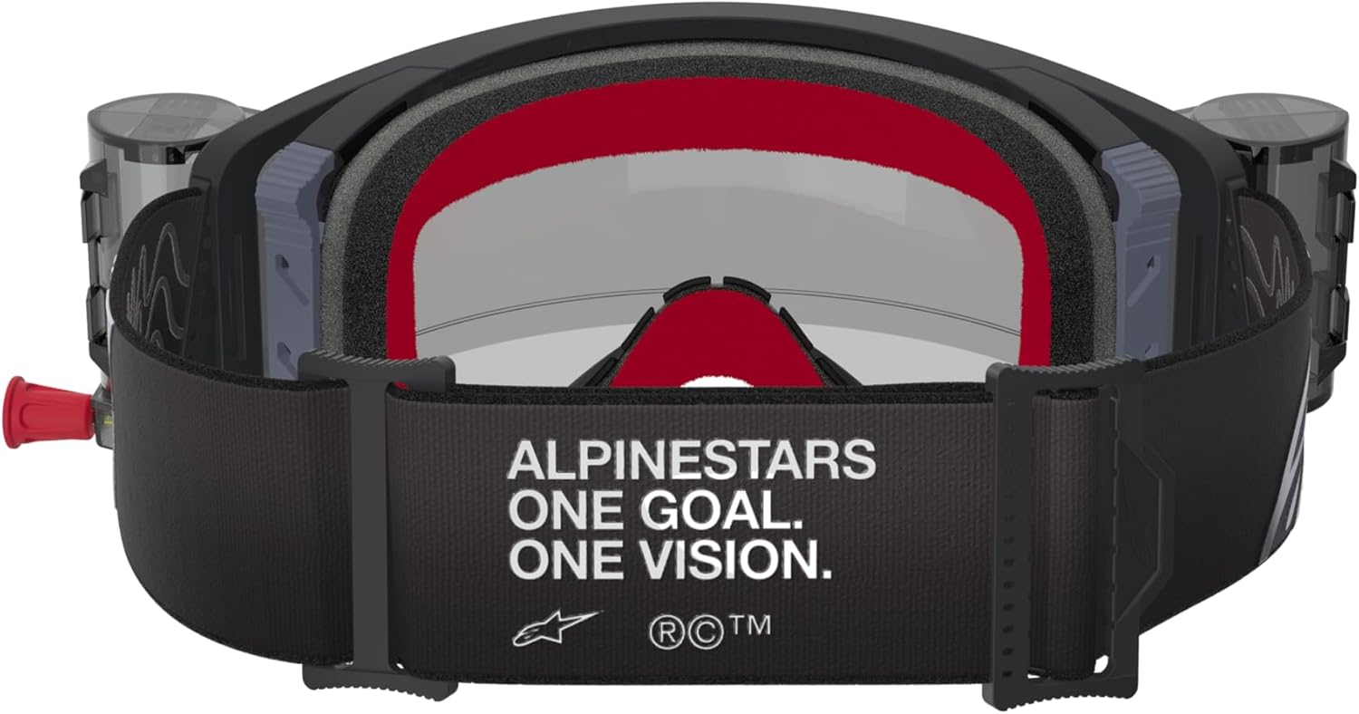 Alpinestars Supertech Roll Off MX ATV MTB Off Road Race Goggles (Black/Grey - Clear Roll Off Lens)