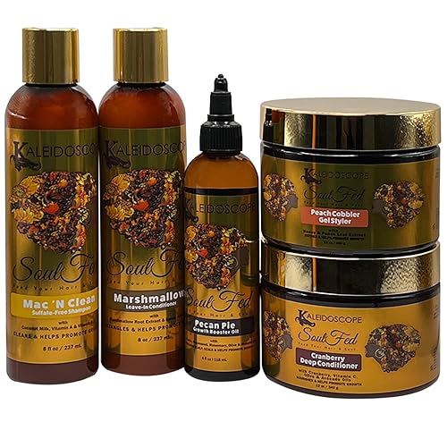 Kaleidoscope SoulFed Collection - Hidratante, reductor de roturas y refuerzo del crecimiento - Para cabello seco y quebradizo - Champú,