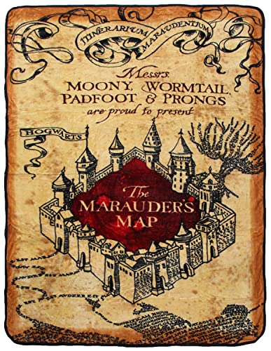 The Northwest Company Harry Potter Marauders Map Micro Raschel Fleece Throw Blanket 48" x 60"