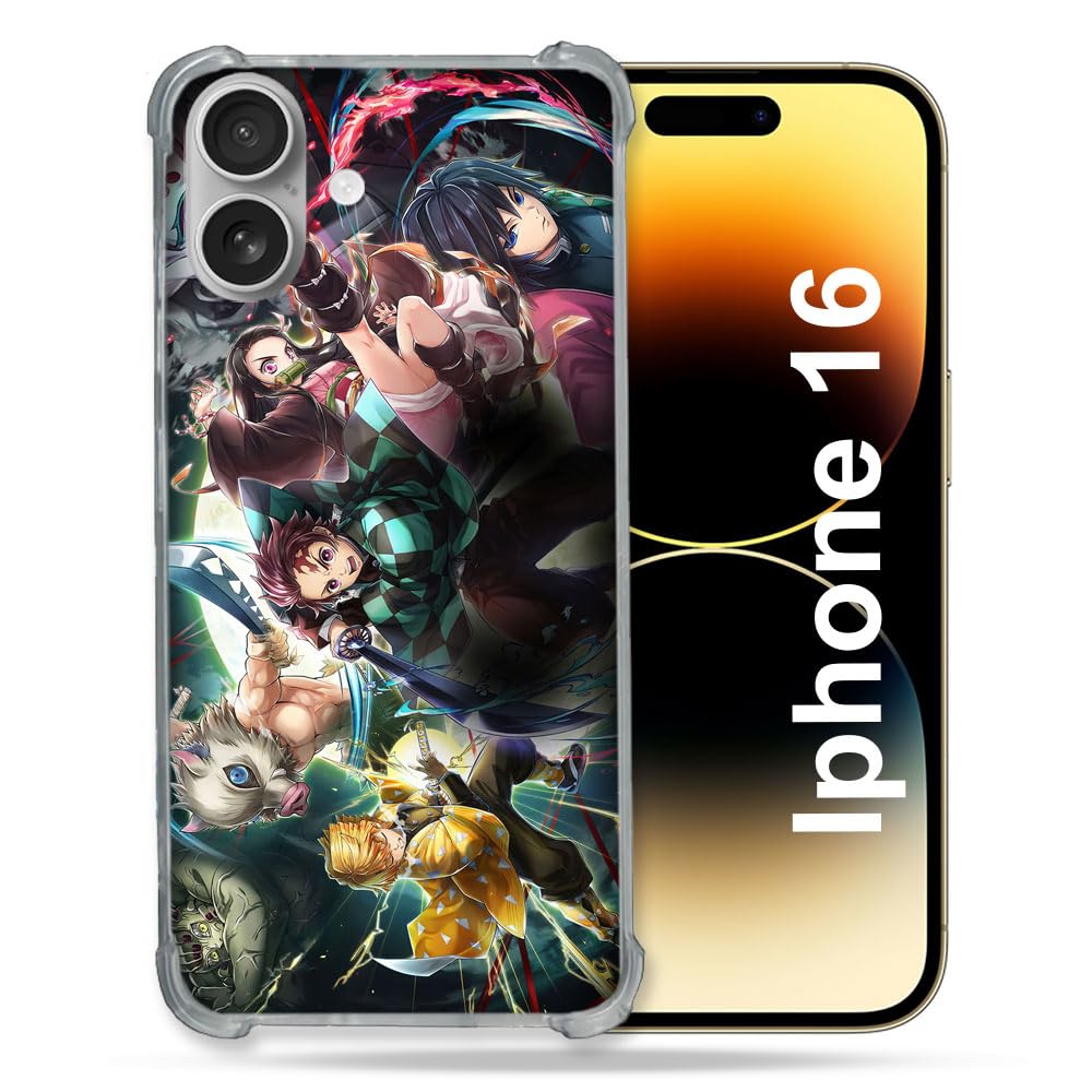 Cokitec Reinforced Case for Apple iPhone 16 Plus Manga Demon Slayer Band