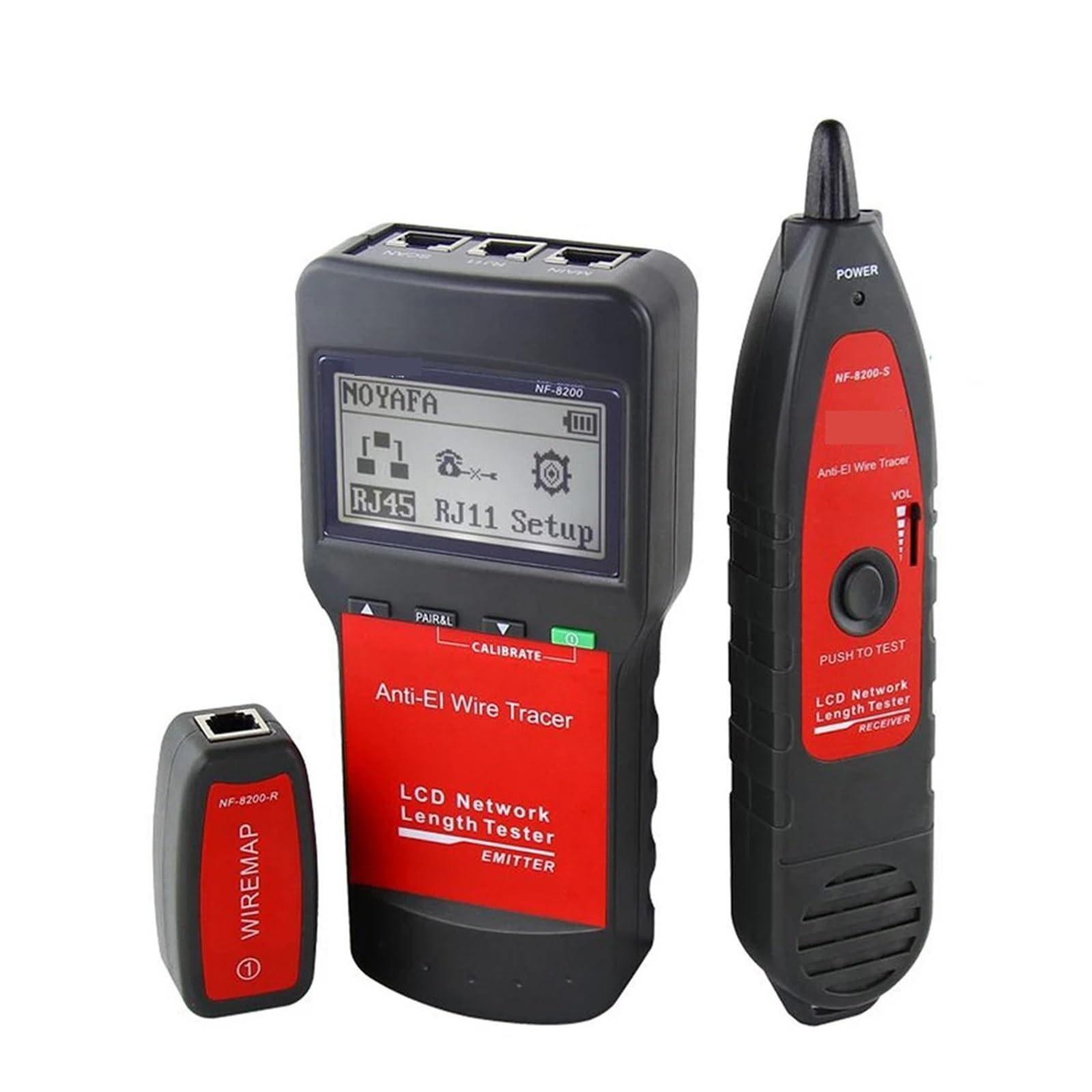 Tester per cavi di rete, Tester Per Cavi Di Rete, Misuratore Lunghezza, Continuità, Localizzatore Anti-interferenza Con Display LCD,per cavo di rete