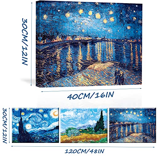 PIY PAINTING キャンパス絵画『星空の夜、麦畑の柏複製絵画、世界名画