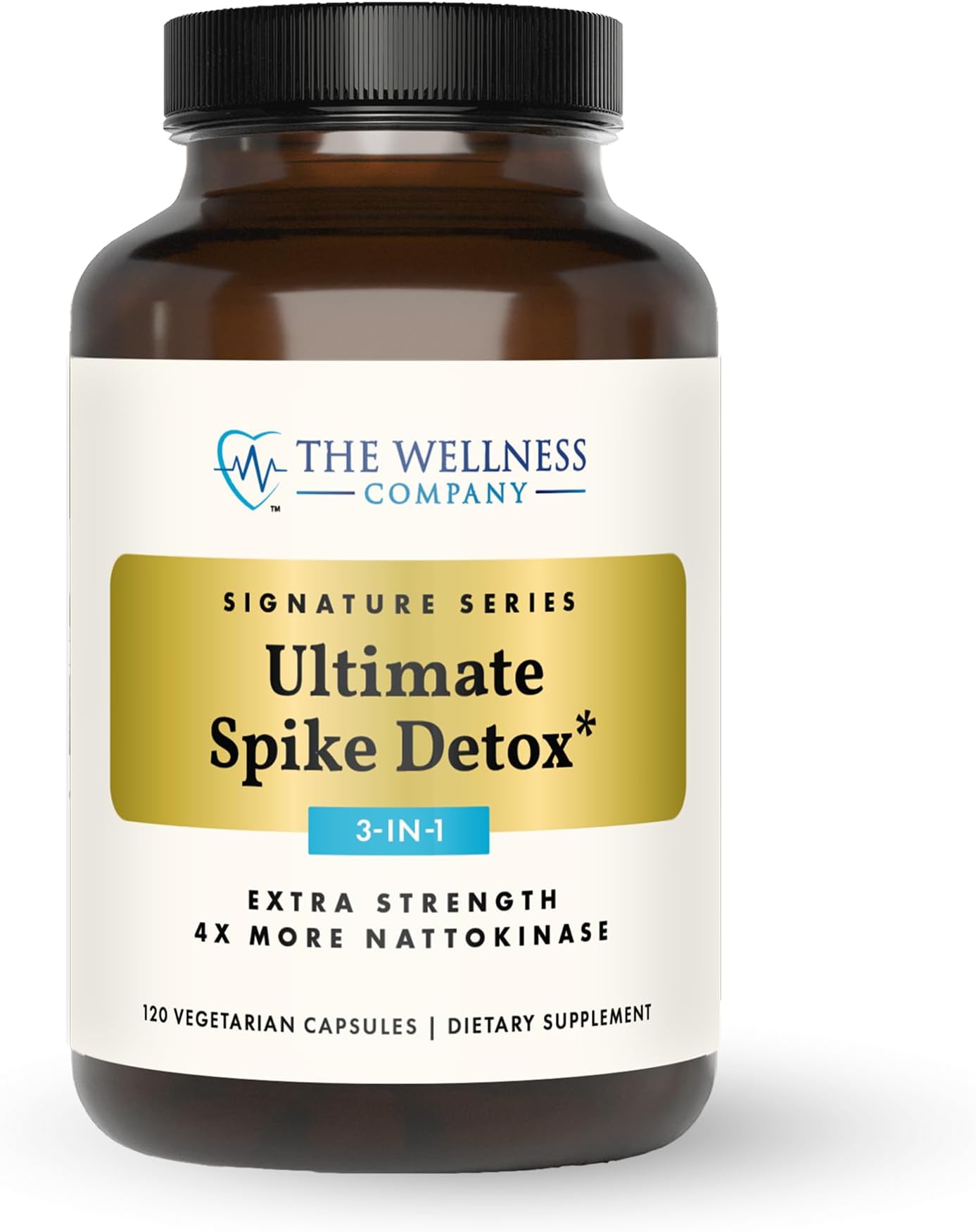 The Wellness Company Ultimate Spike Detox – Dr. McCullough Designed - 3-in-1 Nattokinase, Turmeric, & Bromelain Extra Strength | 120ct (1 Month Supply)