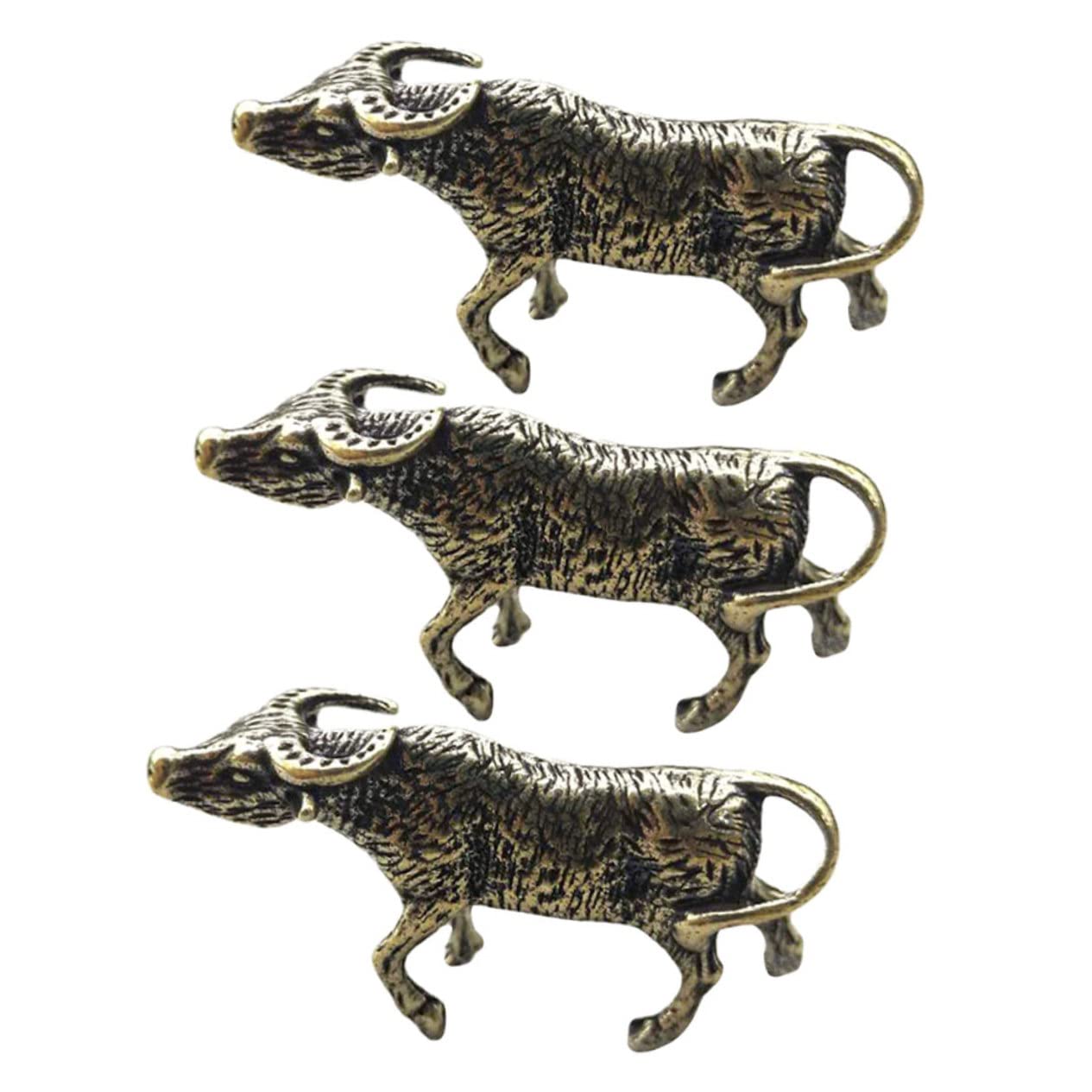 ifundom 12stücke Teiliges Messing Rind Figur Vintage Desktop Dekoration Chinesisches Tierkreiszeichen Edles Wohnaccessoire Für Freunde Und Familie Robust Und Langlebig Feine Verarbeitung