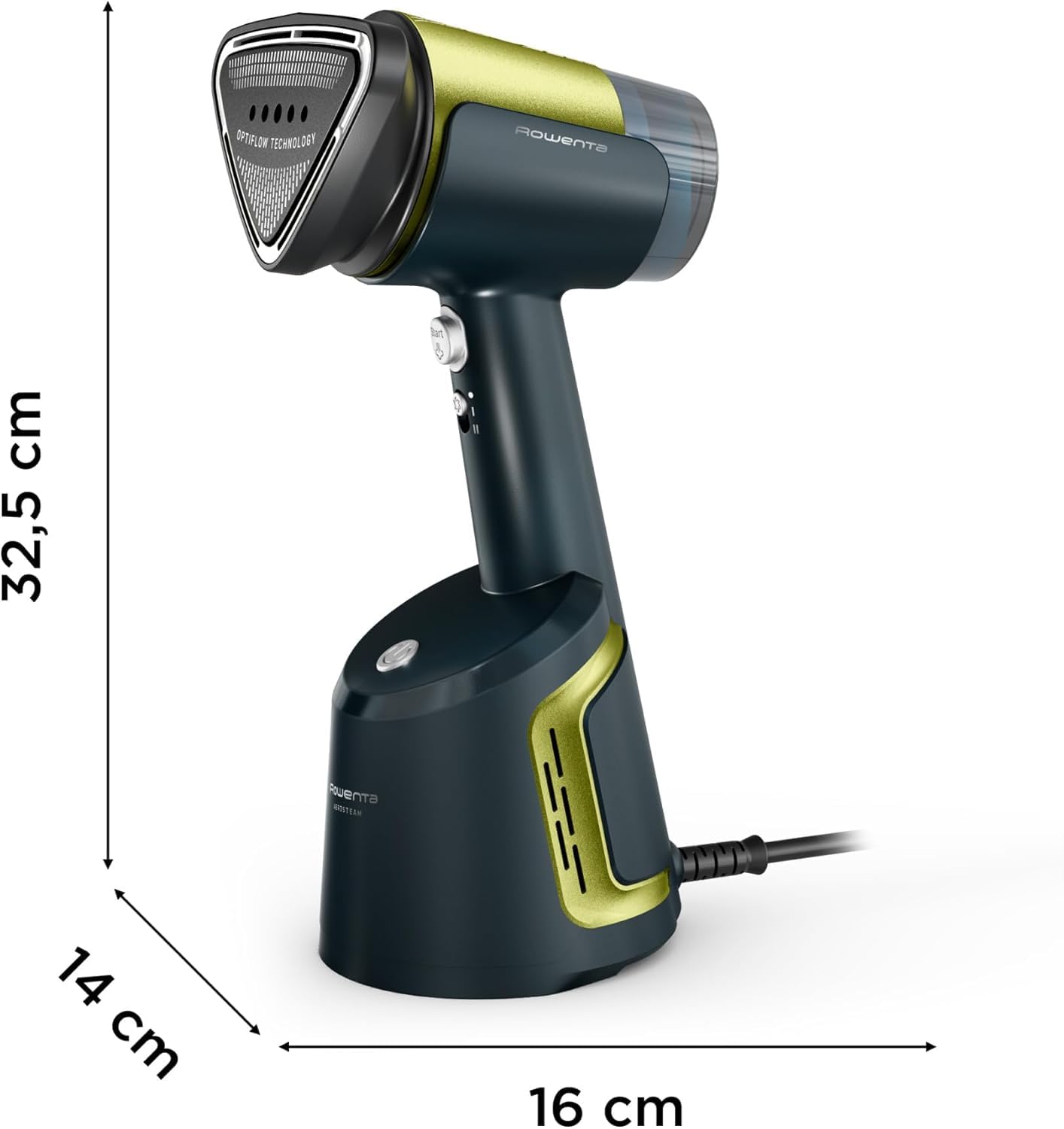Rowenta AeroSteam, Plancha de vapor vertical, Tecnología OptiFlow | 3 niveles de potencia, Depósito de 100 ml, Resultados rápidos con una sola pasada, Succiona y plancha a la vez, DR9810