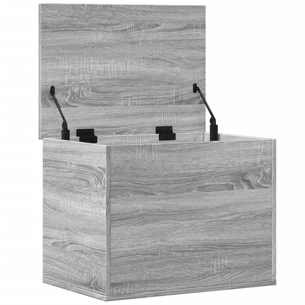 Homgoday Baúles y baúles para exteriores, caja gris Sonoma, 60 x 42 x 46 cm, madera multicapa, baúles y baúles para exteriores, contenedor de jardín, porta herramientas de jardín, puf de exterior l