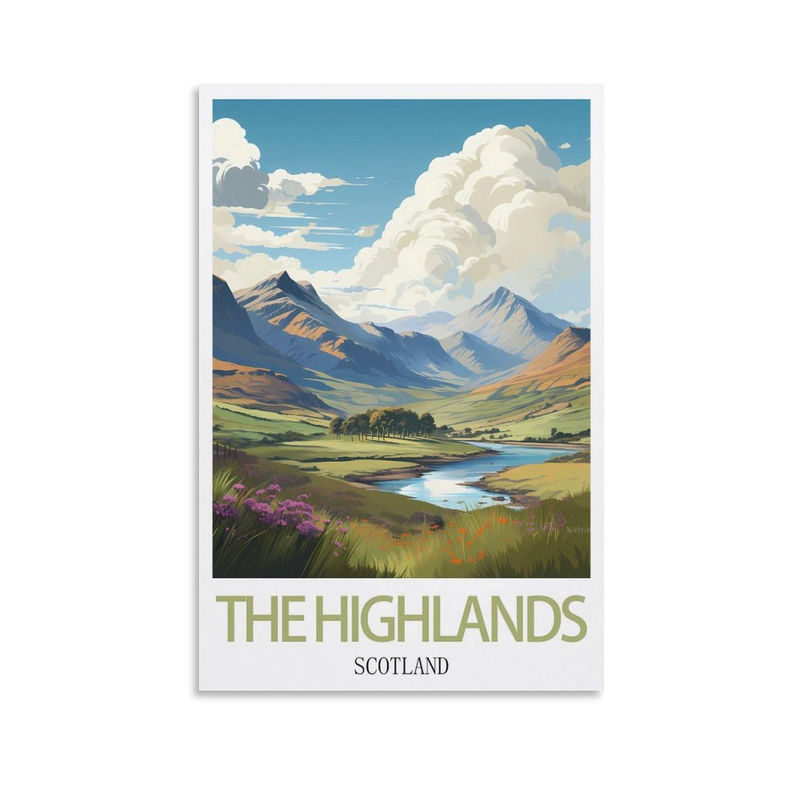 Retro Vintage Wall tin Plaque,The Highlands Scotlands,Art Plaque Poster Wall Decor for Home Tool Room Bar Club Restaurant Cafe 30x40cm