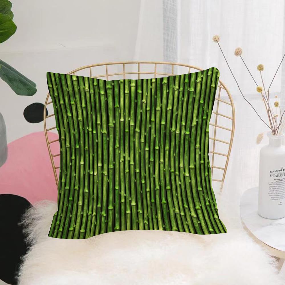 HYOSXW Cushion Cover,Throw Pillow Case Home Decorative for Living Room Bedroom Sofa Chair 16X16 Inch,Bamboo, Pattern of bamboo stems,Pillowcase 40X40cm