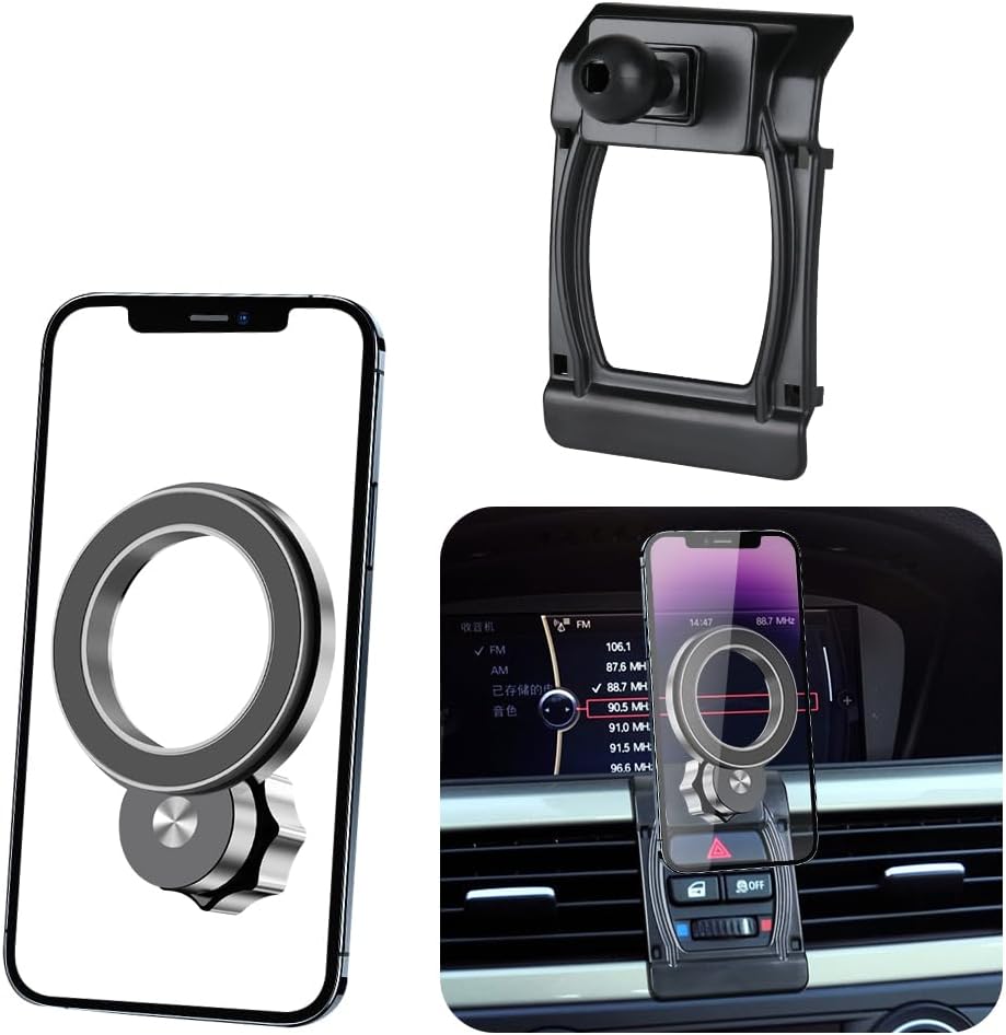 Car Magnetic Phone Mount for BMW 3 Series 2005-2012 E90 E91 E92 E93 323 325i 328i 330i 335i 335d 328xi 335xi 325ci 330xi Auto Interior Accessories Best Cellphone Holder Cell Phones Screen Stand