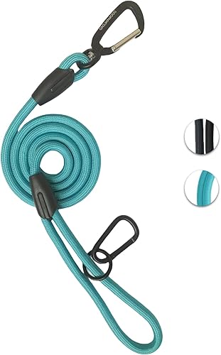 Correa de cuerda de calidad para perro con clip rápidodesclip de aviación y clip, para perros pequeños, medianos y grandes (4 pies)