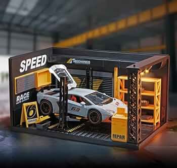 Amazon.co.jp: Raineed ミニカー整備場 1/24 ガレージ ジオラマ