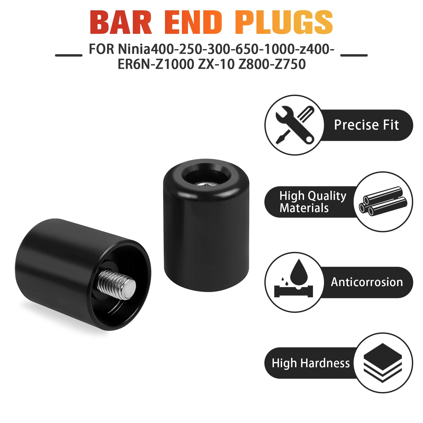 Motorcycle Bar Ends CHIFUN 1 Pair Bar Ends Plug Anti Vibration