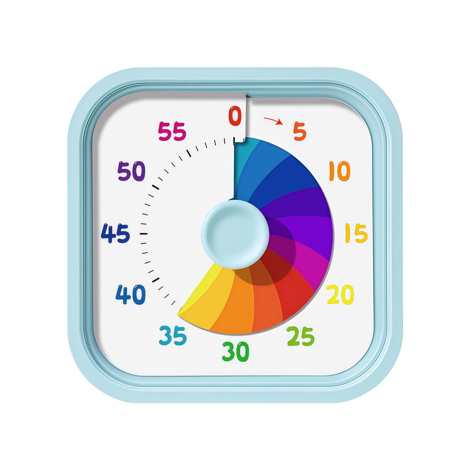 Visual Timer for Kids with Rainbow Patterned, 60-Minute Countdown Timer for Desk Study, T…